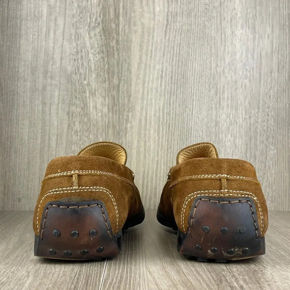 Faconnable Shoes Mens Size 7/40 Moccasin Slip On Driving Loafers Suede Brown - Picture 4 of 11